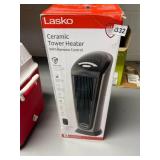 LASKO CERAMIC TOWER HEATER, REMOTE CONTROL,