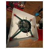 CHRISTMAS TREE STAND, METAL CONSTRUCTION, GREEN