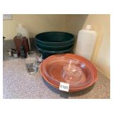 INCLUDES LEATHER CASED FLASK, SILVER-TONE SHAKER,