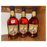 CALYPSO SPICED RUM, GLASS BOTTLES, INCLUDES THREE