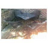 WROUGHT IRON PATIO SET, INCLUDES SQUARE MESH