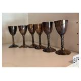 ELATON SPAIN METAL GOBLETS, SILVER-TONE FINISH,