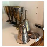 PLATON SPAIN METAL GOBLETS, TWISTED STEMS, BELLS,