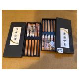 JAPANESE WOODEN CHOPSTICKS, PRINTED FIGURAL