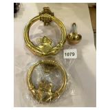 BRASS DOOR KNOCKERS, CLADDAGH DESIGN, HINGED