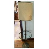 FLOOR LAMP, METAL BASE, INTEGRATED GLASS TRAY