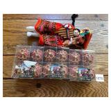 NAPKIN RINGS, RED AND GOLD, INCLUDES THREE BOXES