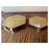 BRASS HEXAGONAL TRIVETS, INCLUDES PAIR, METAL