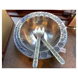 METAL SERVING BOWL AND SERVING UTENSILS, SPIRAL