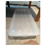 RUBBERMAID PLASTIC UNDER-BED STORAGE BIN, CLEAR,