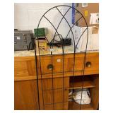 METAL GARDEN TRELLIS, ARCHED TOP, BLACK FINISH,