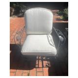 WROUGHT IRON ARMCHAIR, GRAPE MOTIF, SCROLLWORK