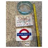 LONDON TRANSPORT SOUVENIRS, INCLUDES GOSSER GLASS