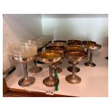 ELATON SPAIN METAL COUPE GLASSES, SILVER-TONE