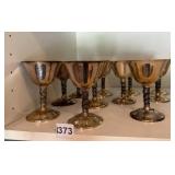 ELATON SPAIN METAL GOBLETS, SILVER-TONE FINISH,