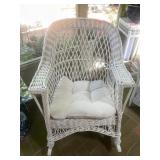 WICKER ROCKING CHAIR, WHITE PAINTED FINISH,