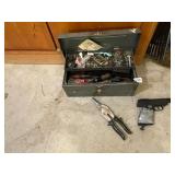 METAL TOOLBOX, INCLUDES ASSORTED HAND TOOLS,