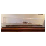 ACRYLIC DISPLAY CASE, WOOD BASE, MODEL TRAIN