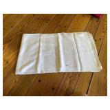 WHITE DAMASK TABLECLOTH, FLORAL PATTERN, HEMMED