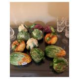 MAJOLICA STYLE VEGETABLE TUREENS, INCLUDES CORN,