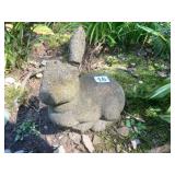 CAST CONCRETE GARDEN RABBIT STATUE, WEATHERED