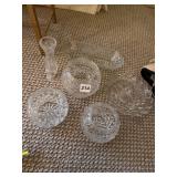 CRYSTAL SERVING PIECES, INCLUDES BOWLS, VASE,