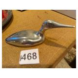 HOSELTON SCULPTURE, ALUMINUM DUCK FIGURINE,