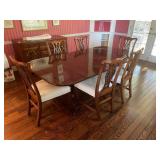 CHERRY DINING TABLE, GEORGIAN STYLE, OVAL TOP,