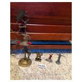 BRASS OIL LAMP REPLICA, INCLUDES METAL BEAR