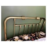 QUEEN BRASS BED INCLUDES MATTRESS AND BOXSPRING