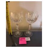WATERFORD CRYSTAL WINE GLASSES, CUT DIAMOND