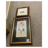 BOTANICAL PRINT, MONTANIA, GILT FRAME, MATTED,