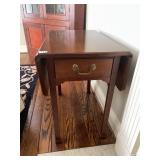 MAHOGANY DROP-LEAF SIDE TABLE, SINGLE DRAWER,