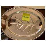 SILVER-TONE SERVING TRAYS, OVAL FORM, EMBOSSED