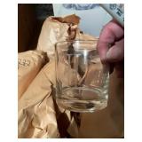GLASS TUMBLERS, CLEAR, ETCHED MONOGRAM H,