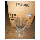 WAFFLE GLASS ICE CREAM CUPS PEDESTAL BASE.