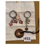 INCLUDES TWO DANISH FLAG KEYCHAINS, ONE I LOVE