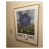 INGE K. CIMIC PRINT, FLORAL TREE THEME, GILT