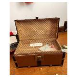 DOLL TRUNK, FIBERBOARD CONSTRUCTION, METAL