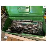 METAL TOOLBOX, INCLUDES ASSORTED DRILL BITS,
