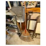 GARDEN TOOLS, INCLUDES ALUMINUM SHOVEL, WOODEN