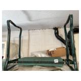 METAL FOLDING GARDEN STOOL, GREEN FINISH, TEXTURED