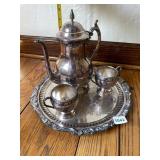 WALLACE BAROQUE SILVER-PLATED TEA SERVICE,