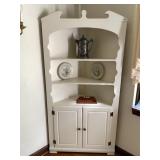 CORNER CABINET, PAINTED WOOD, ARCHED TOP, TWO