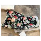 FLORAL PRINT FABRIC BOLT, BLACK BACKGROUND, PEONY