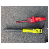 RYOBI 18V BLOWER, HOMELITE ELECTRIC HEDGE