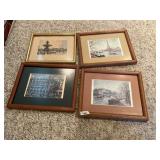 ADRIEN GIRARD PARIS PRINTS, FOUR FRAMED ARTWORKS,