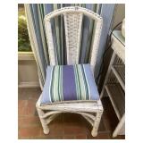 WICKER CHAIR, WHITE PAINTED FINISH, WOVEN