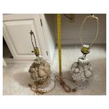 TABLE LAMPS, FRUIT BASKET FORM, CERAMIC