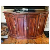WOODEN MEDIA CONSOLE, STAINED FINISH, DUAL